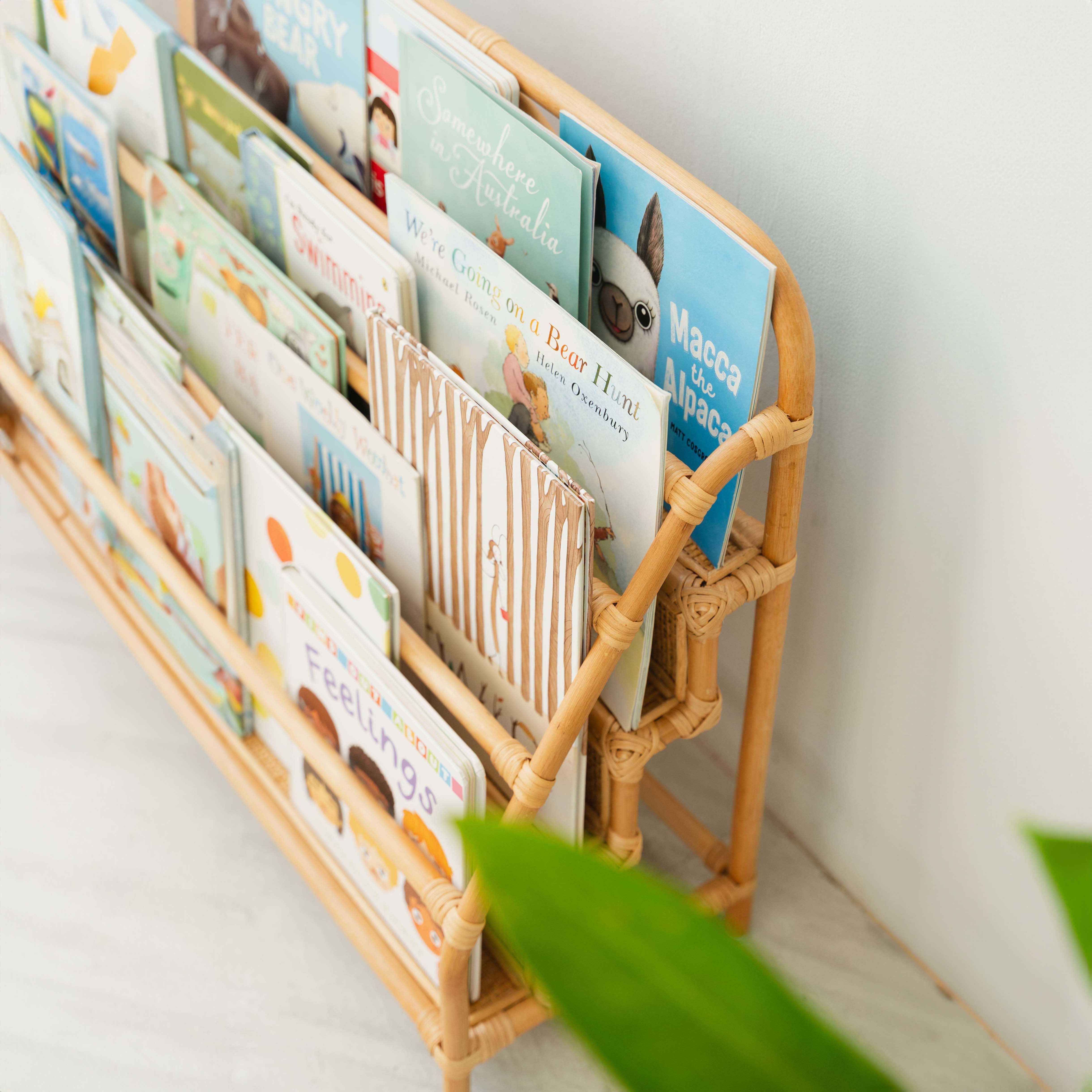 Kids Rattan Montessori Bookshelf