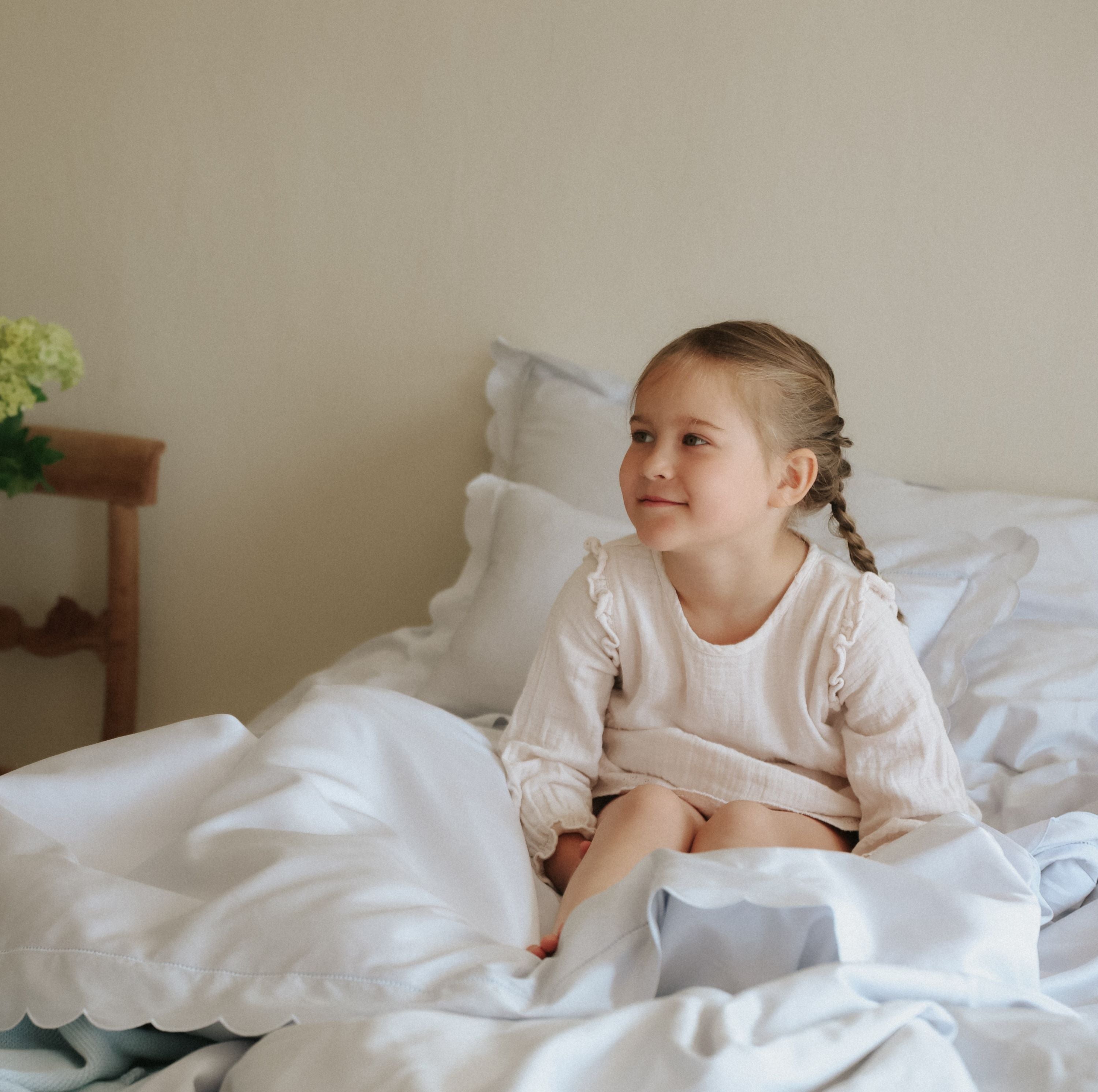 Scalloped Starlight Full/Queen Duvet Cover - Blue