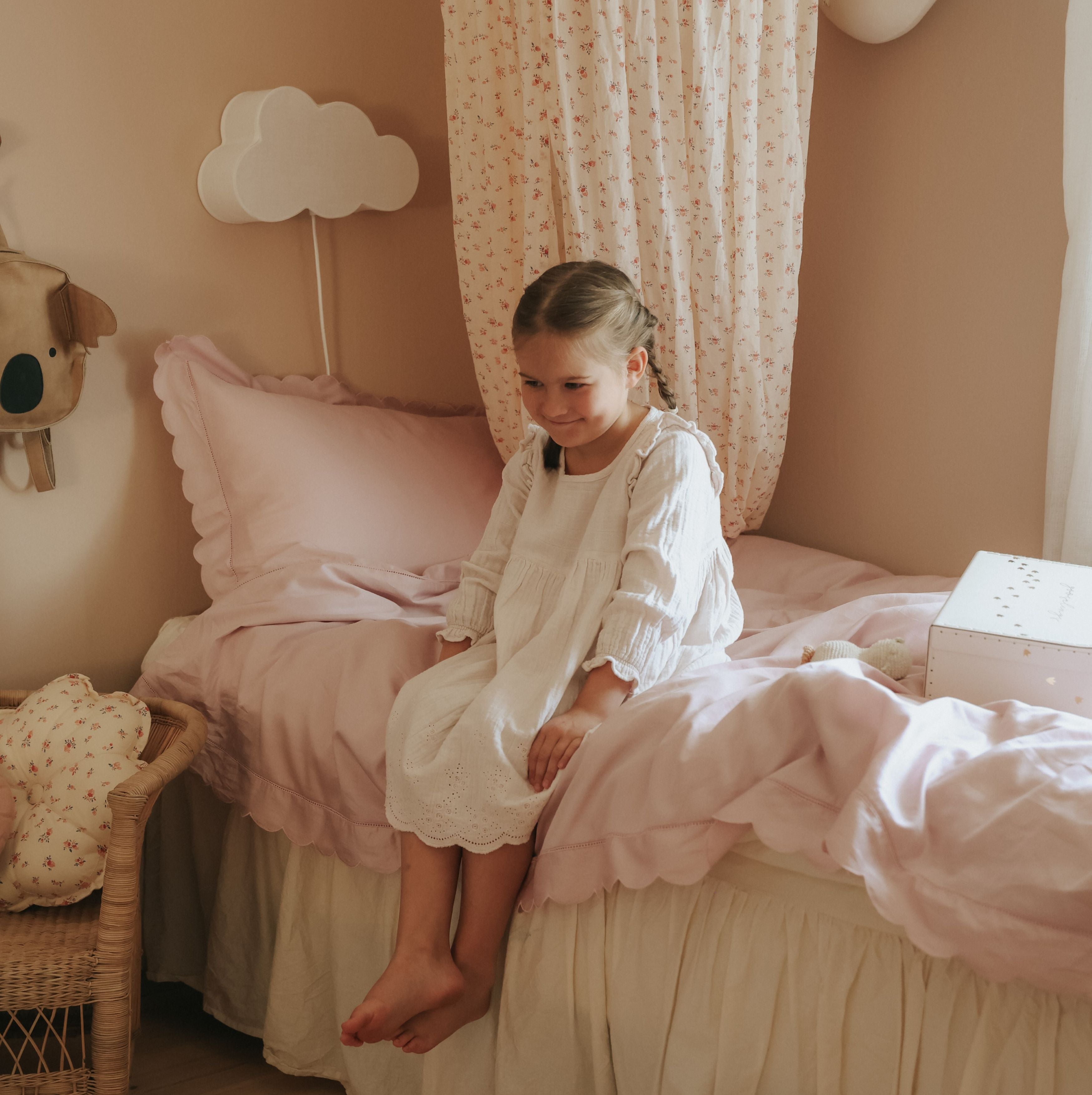 Scalloped Starlight Twin Set - Rose