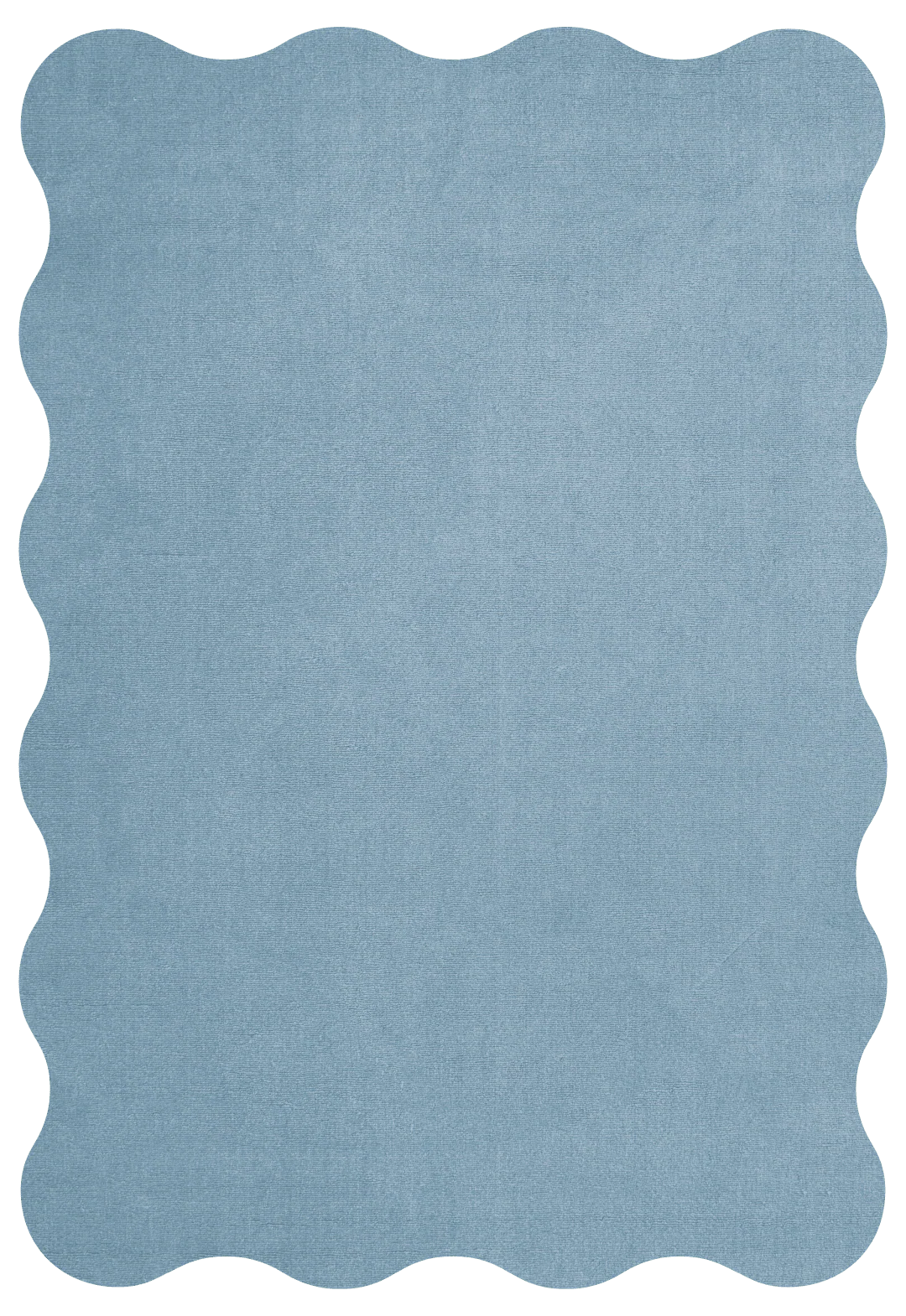 Scallop Wool Rug - Soft Blue