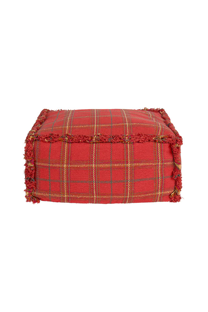 Plaid Cotton Pouf