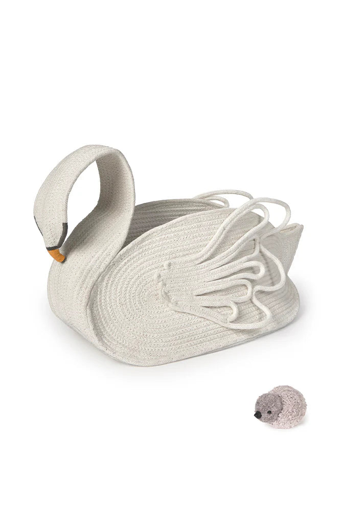 Swan Basket - White