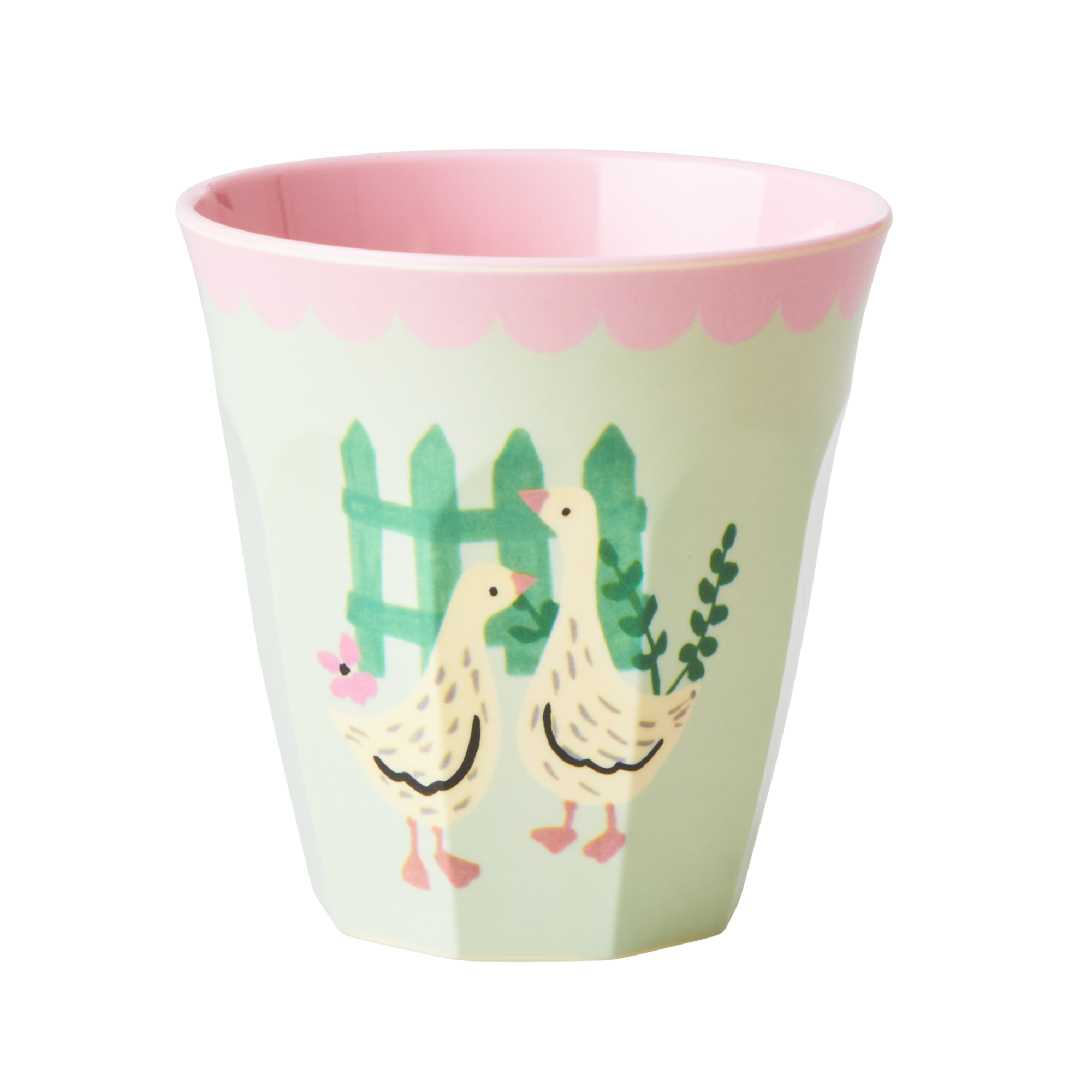 Melamine Kids Cups in Pink Farm Prints - Medium - 6 piece set