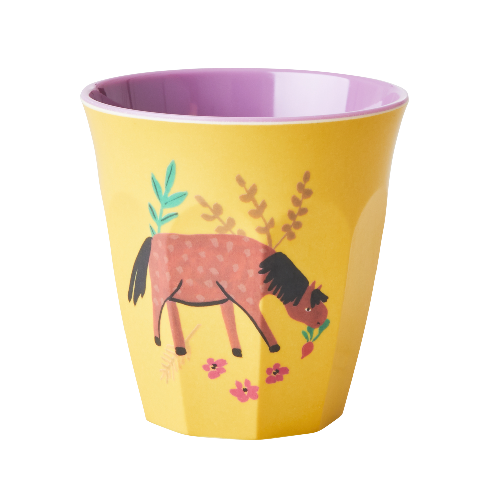Melamine Kids Cups in Pink Farm Prints - Medium - 6 piece set