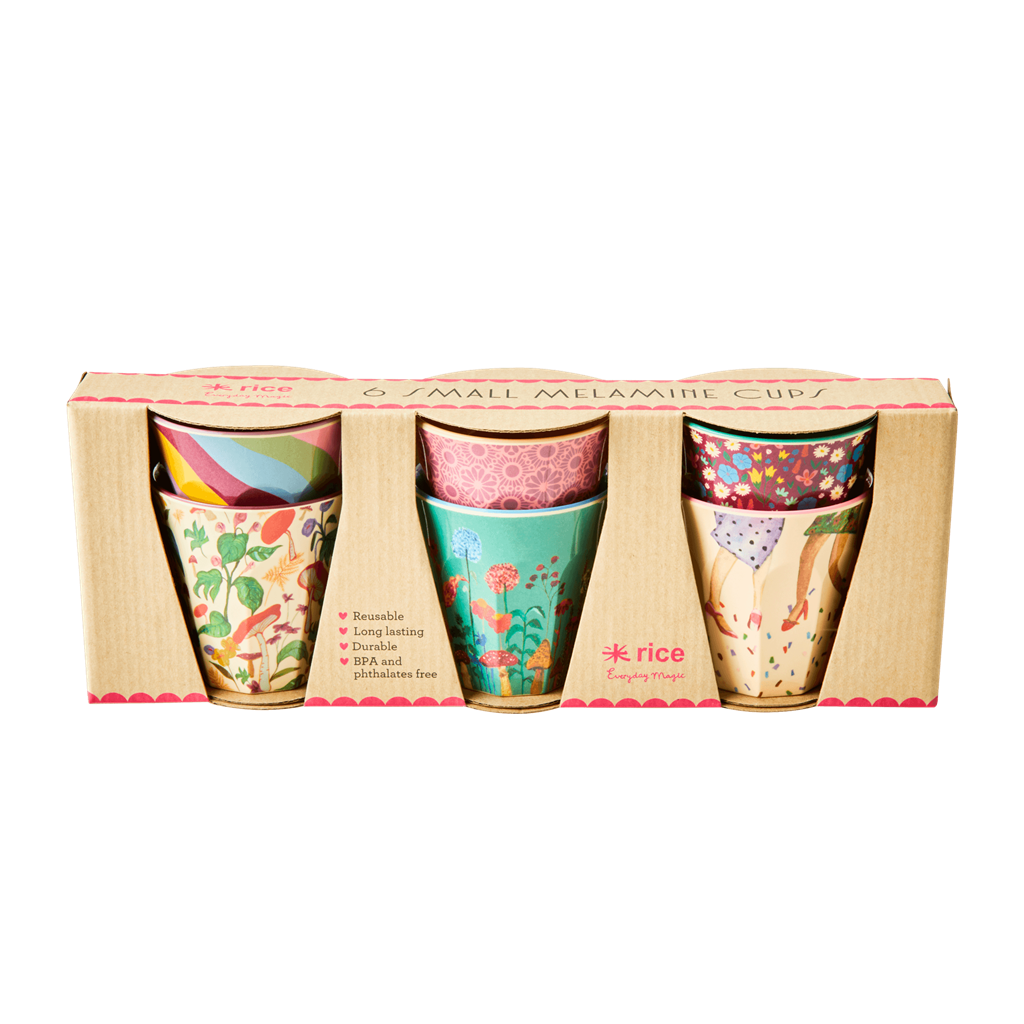 Melamine Cups 'DANCE IT OUT' Prints - 6 Piece Set