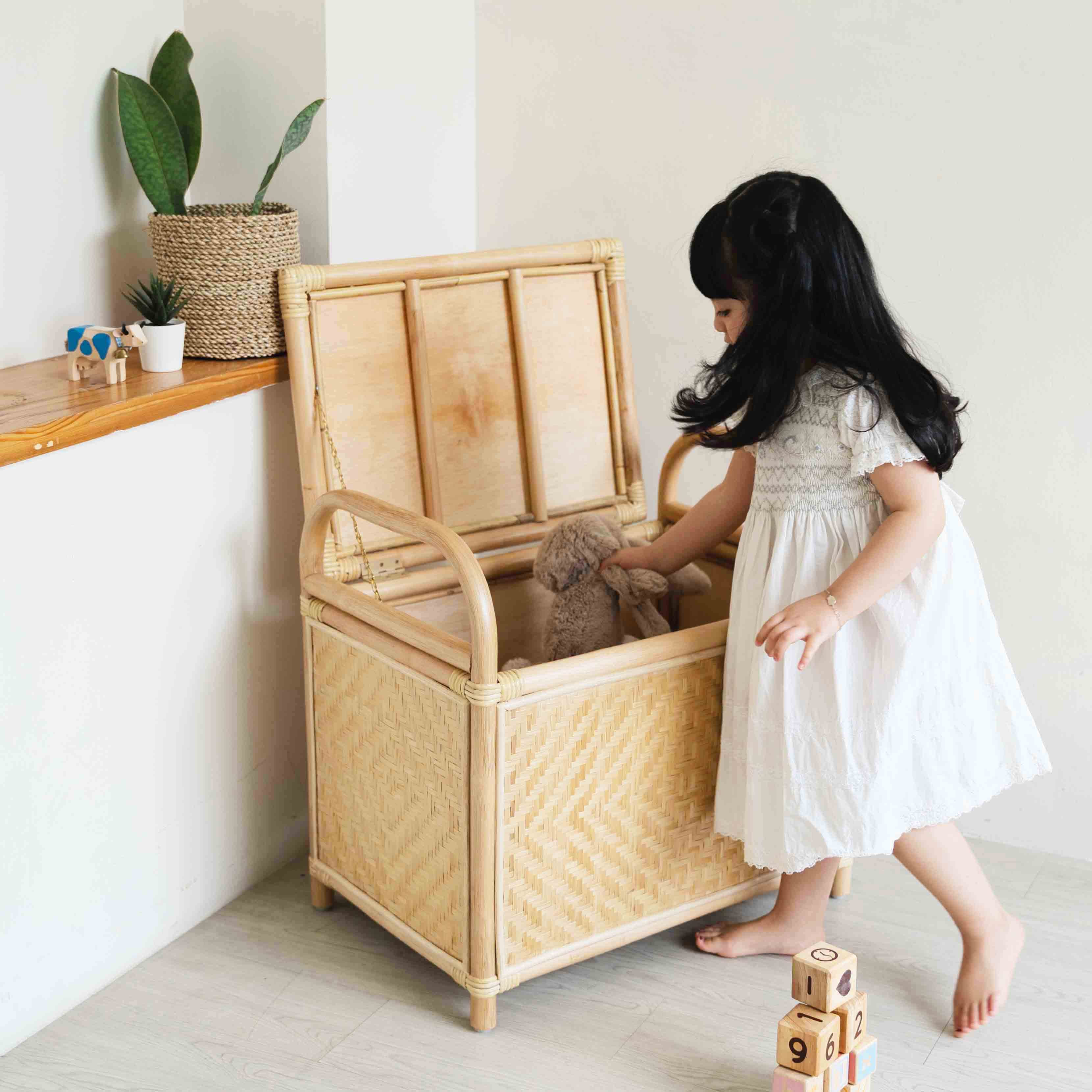 Rattan Storage Bench