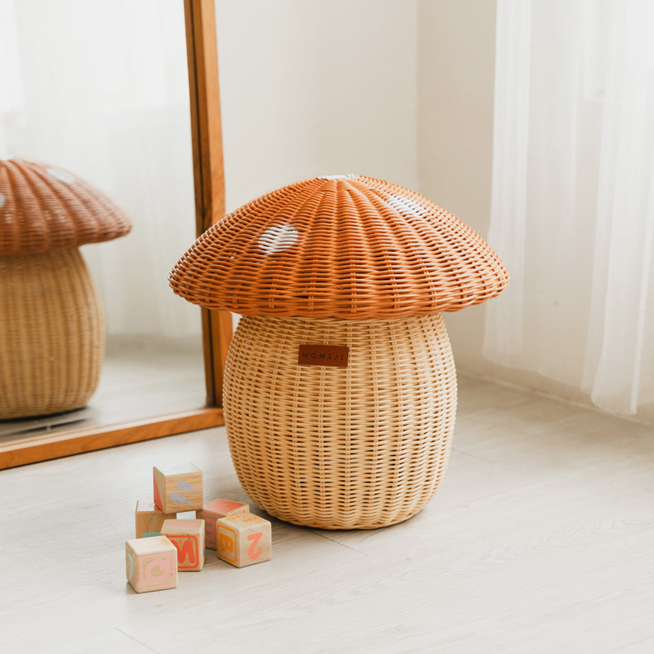 Mushroom Rattan Storage Basket