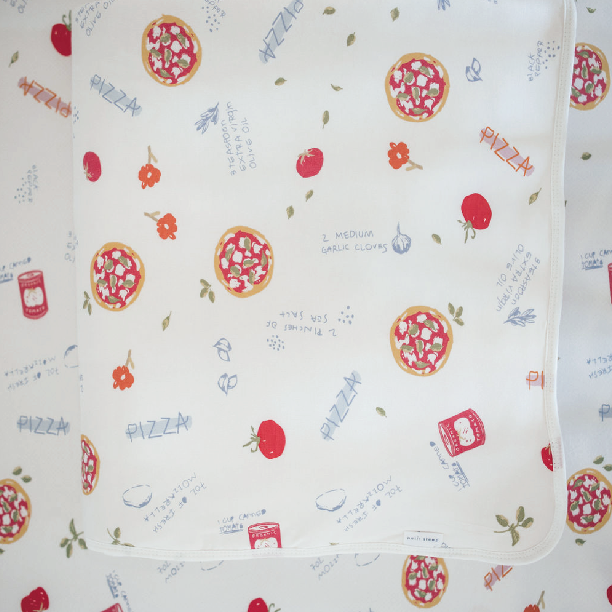 Sheet and Blanket Set - Pizza My Heart Print