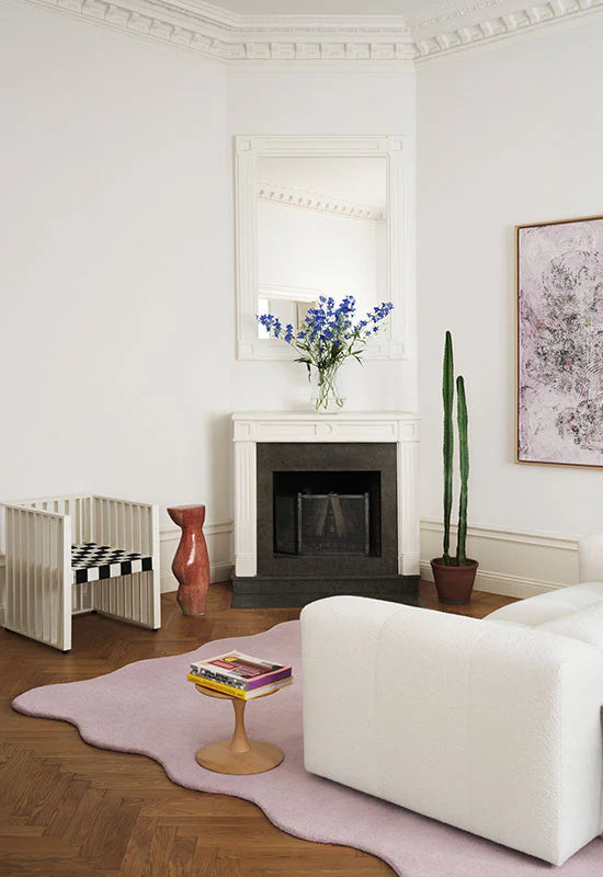 Scallop Wool Rug - Pink Lavender