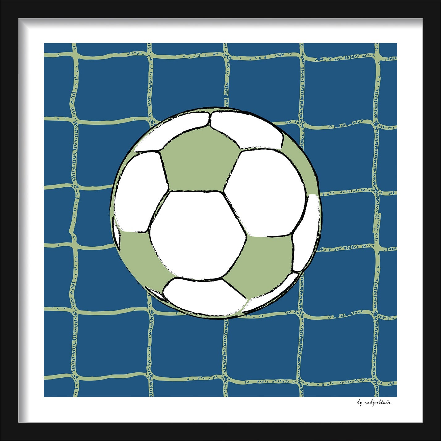 Soccer Ball Fine Art Print - Navy