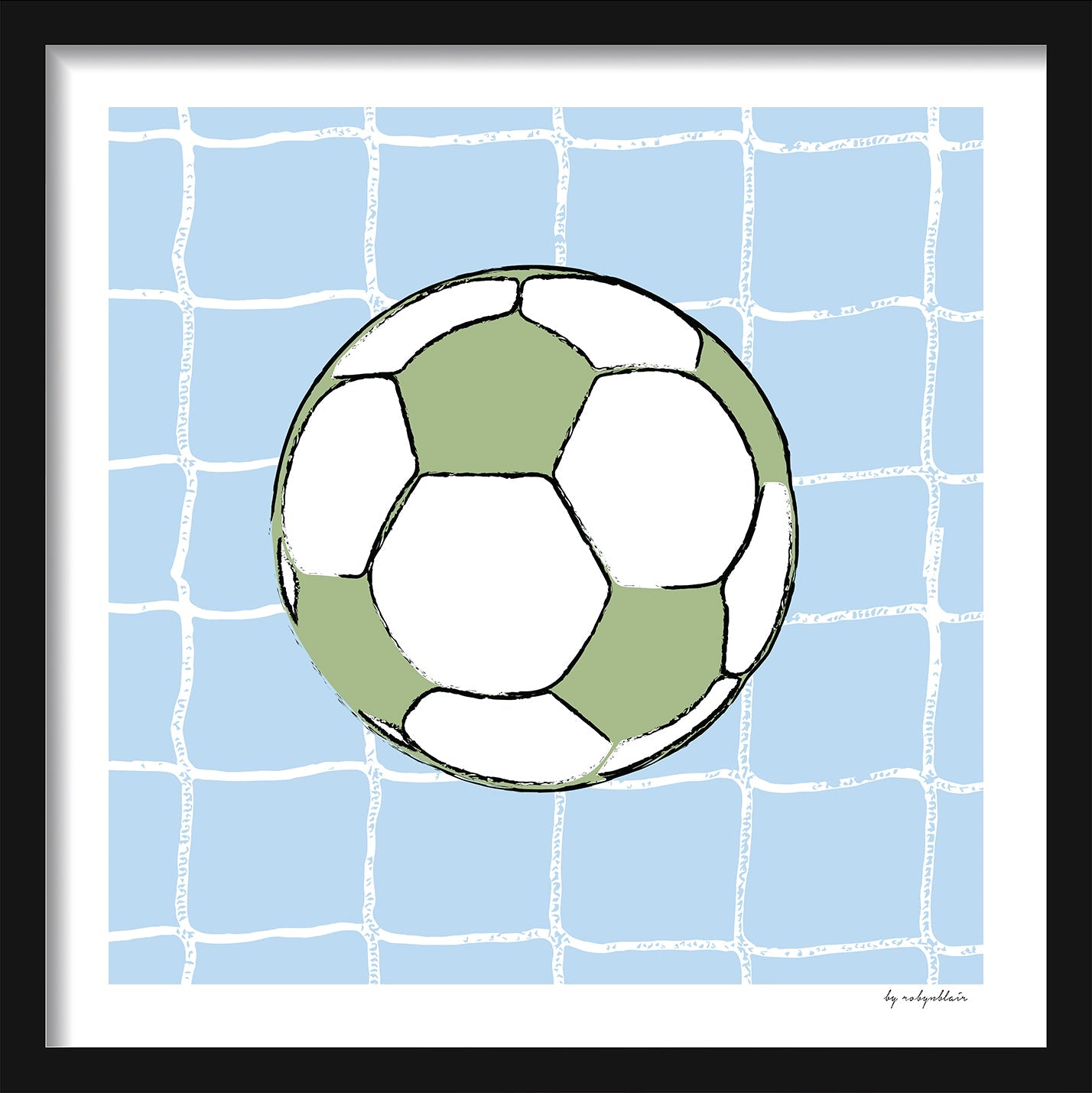 Soccer Ball Wall Art - Blue