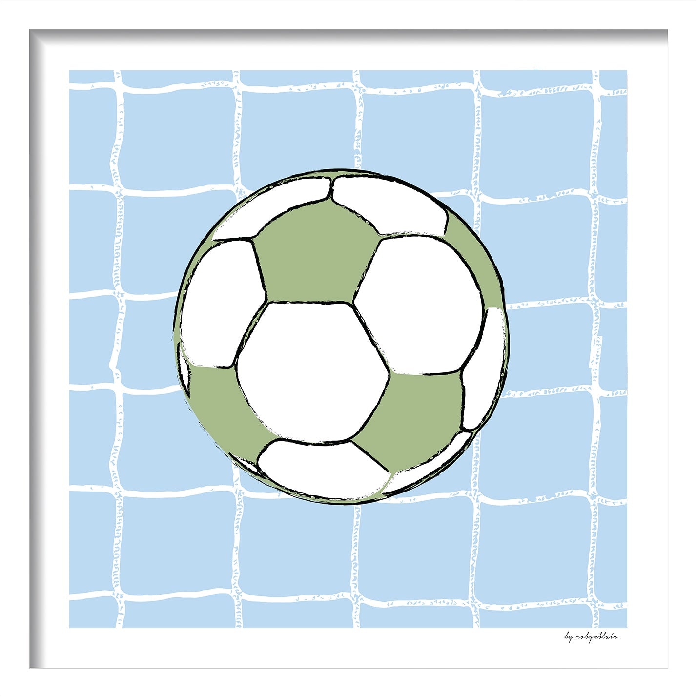 Soccer Ball Wall Art - Blue