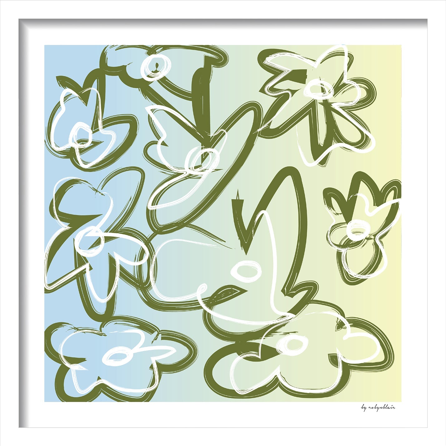 Sunset Bloom Fine Art Print - Blue