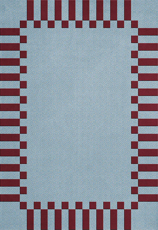 Teklan Frame Wool Rug - Mulberry Sky