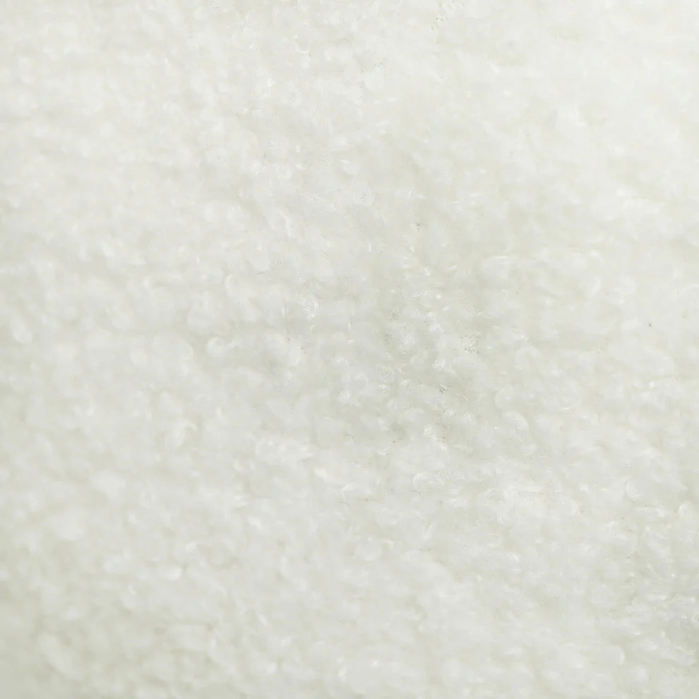 Boba Vegan Shearling Ball Throw Pillow - White