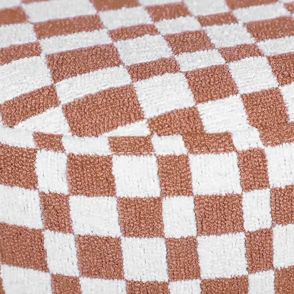 Claire Boucle Stool - Brown Checkered