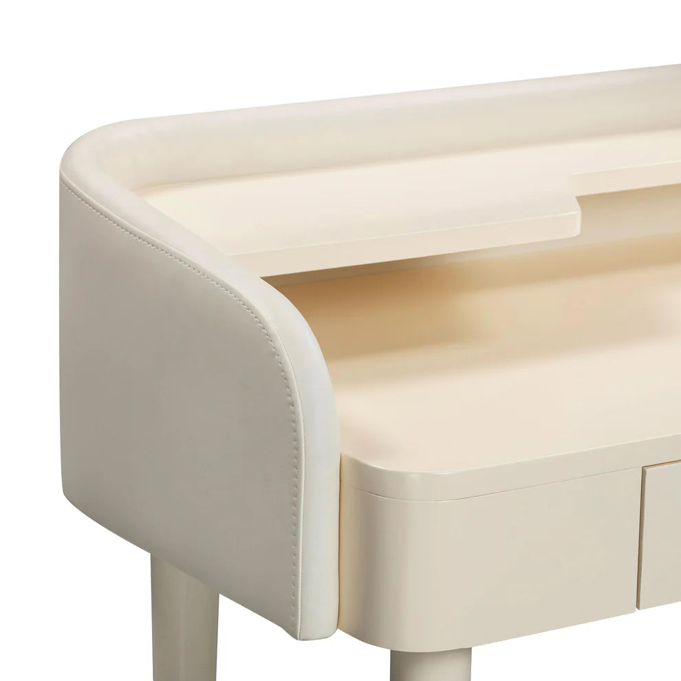 Penelope Vegan Leather Vanity Desk - White