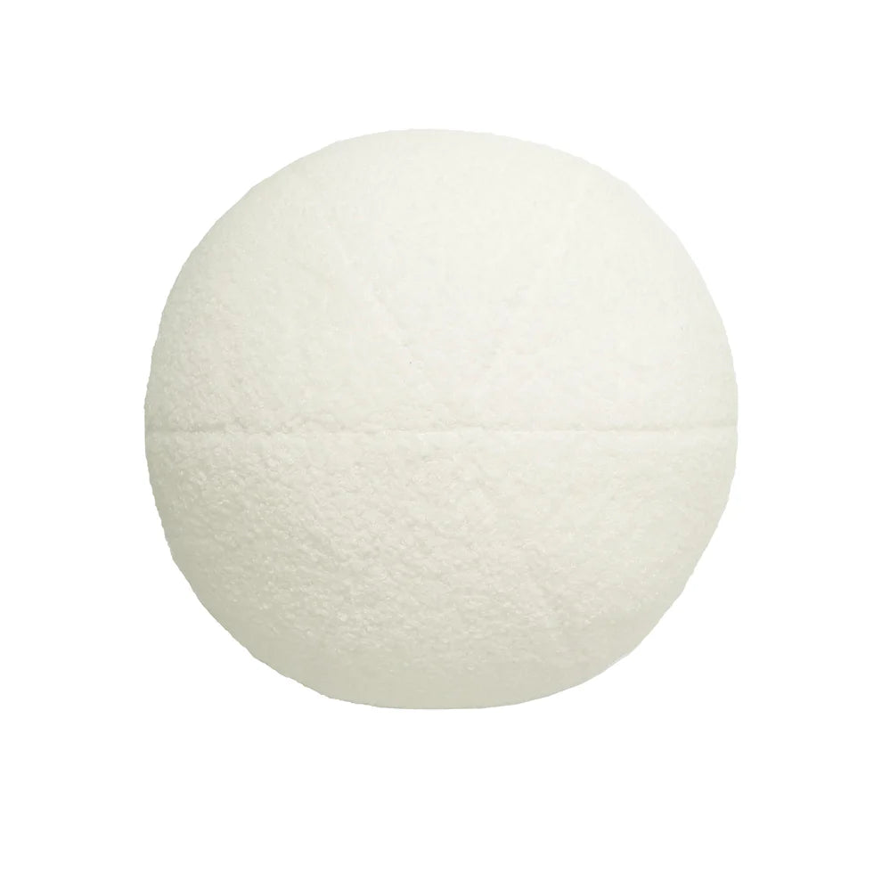 Boba Vegan Shearling Ball Throw Pillow - White