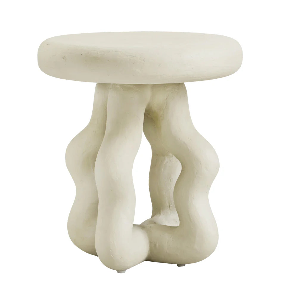 Maddie Textured Side Table - White