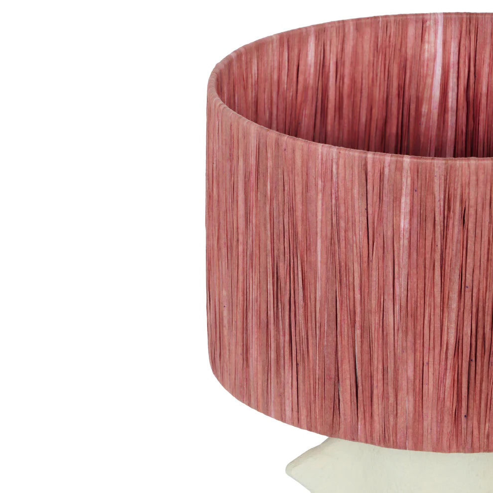 Wild Thing Papier Mache Table Lamp - Red & White