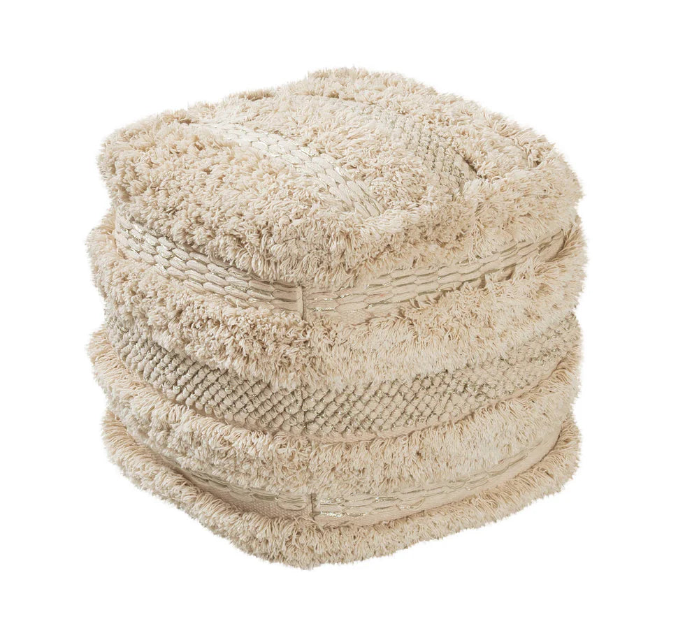 Yorba Cotton Pouf - Beige
