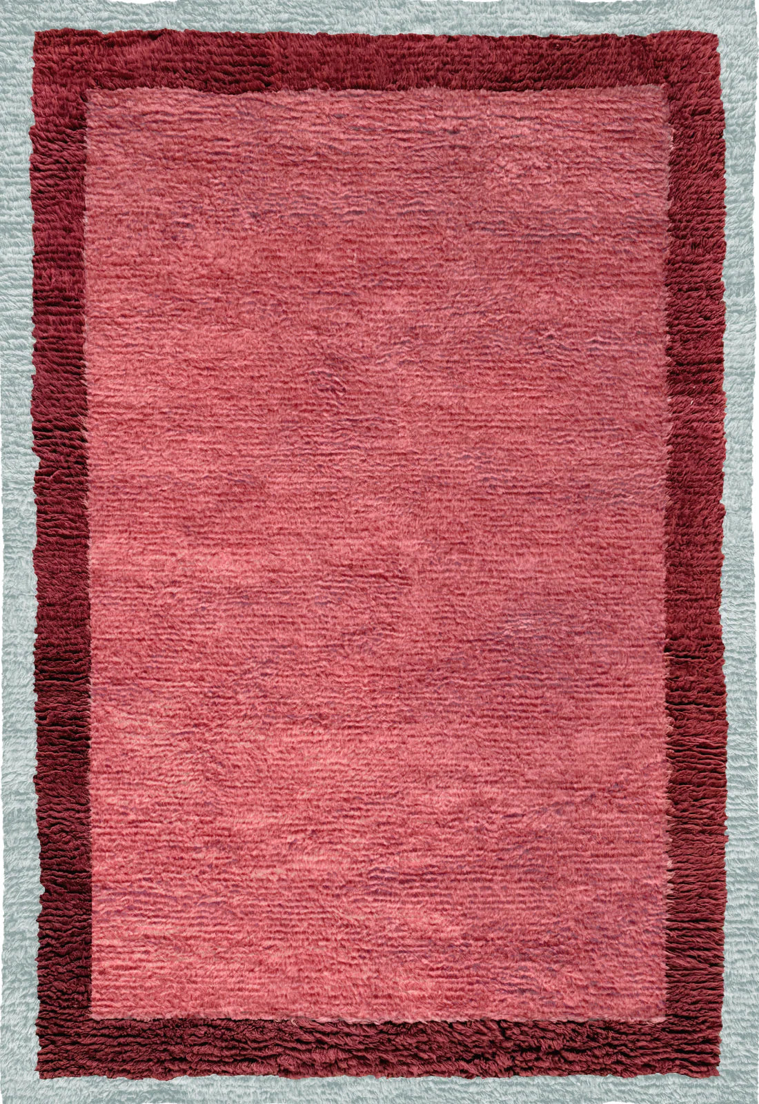 Shaggy Edge Wool Rug - Rose