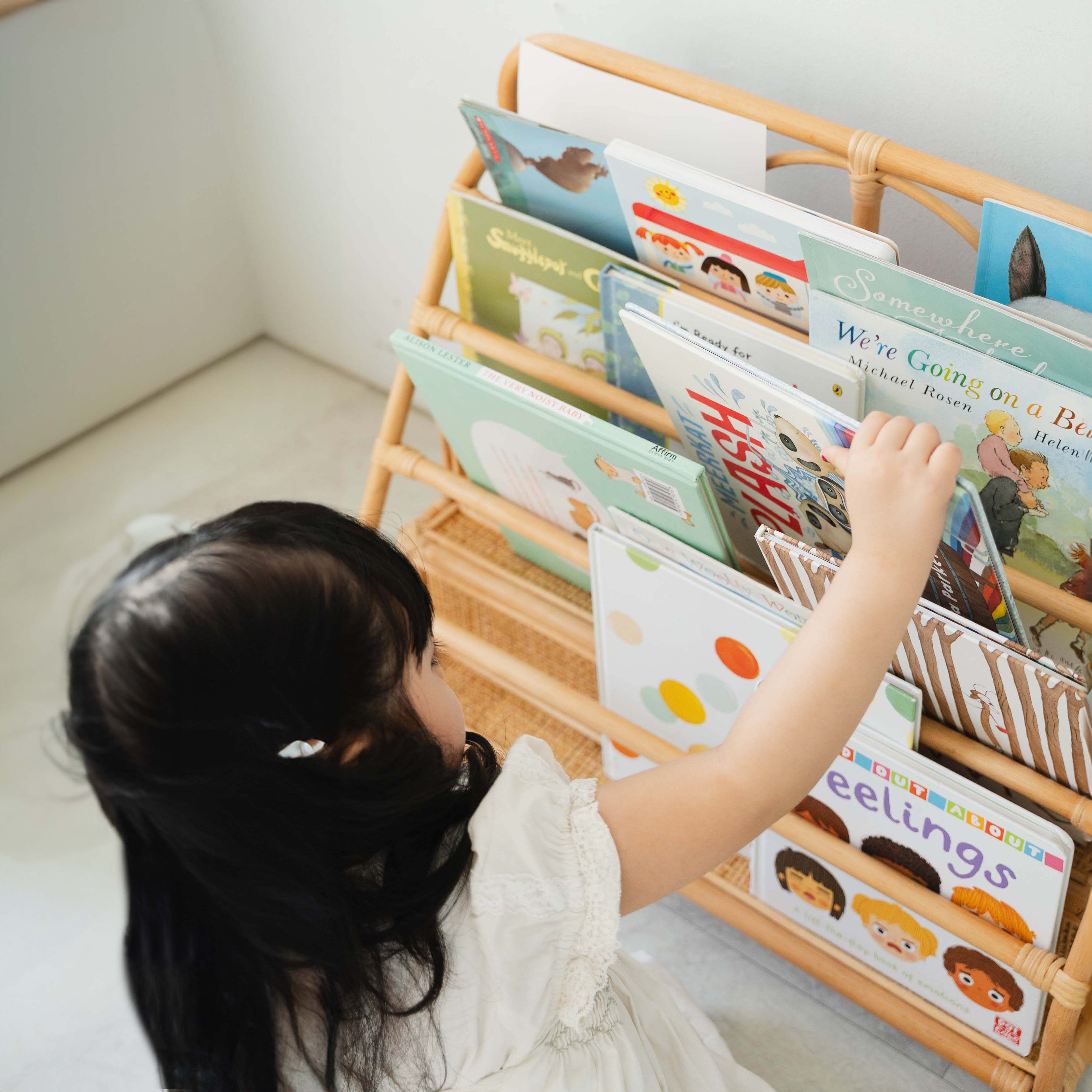 Kids Rattan Montessori Bookshelf