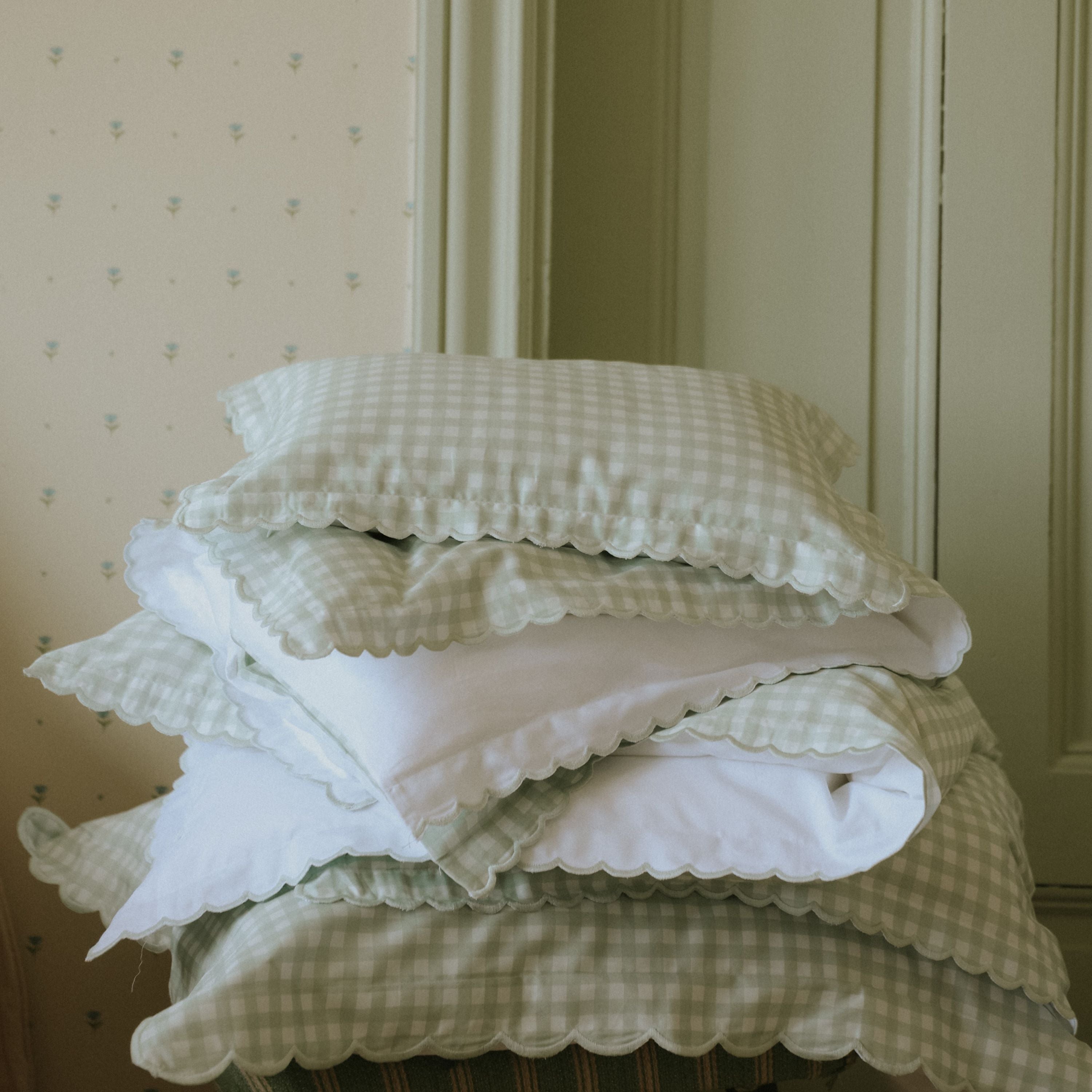 Picnic Gingham Full/Queen Duvet Cover - Green