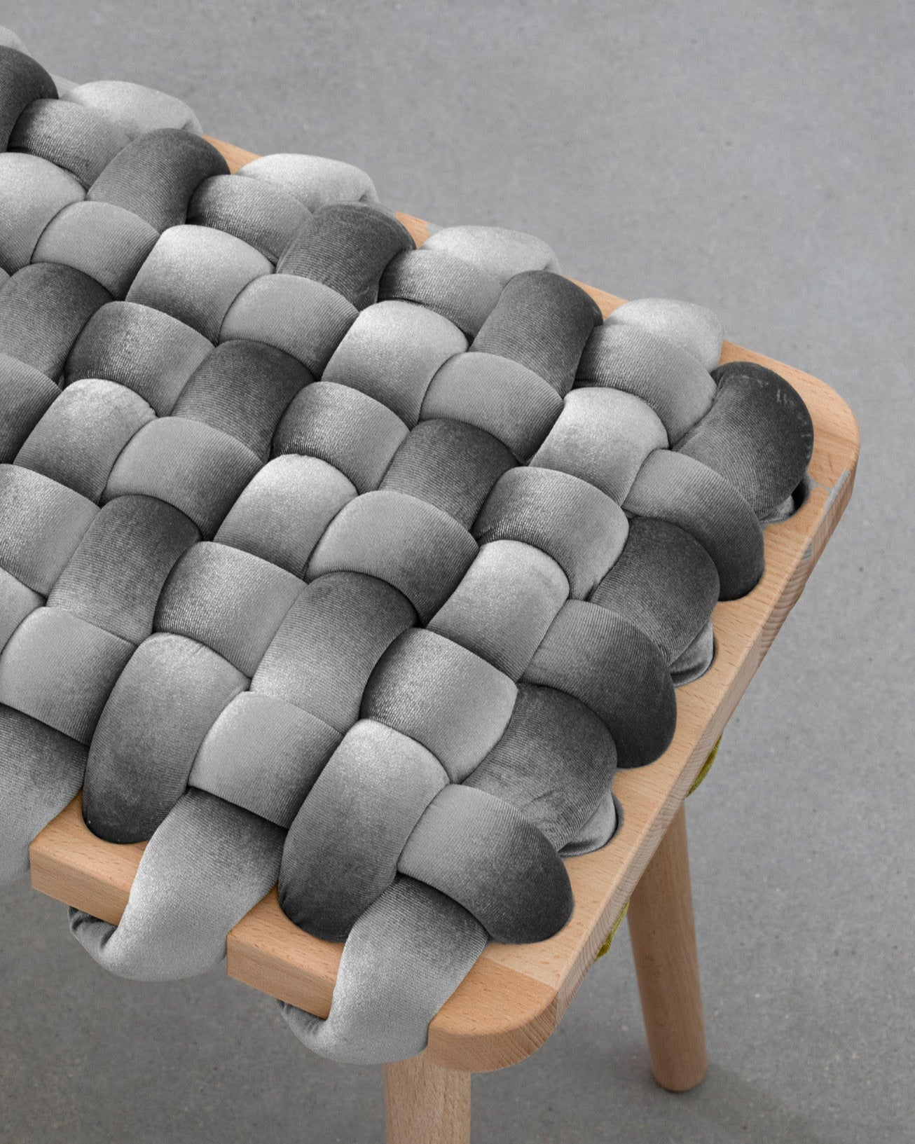 Velvet Woven Bench - Grey
