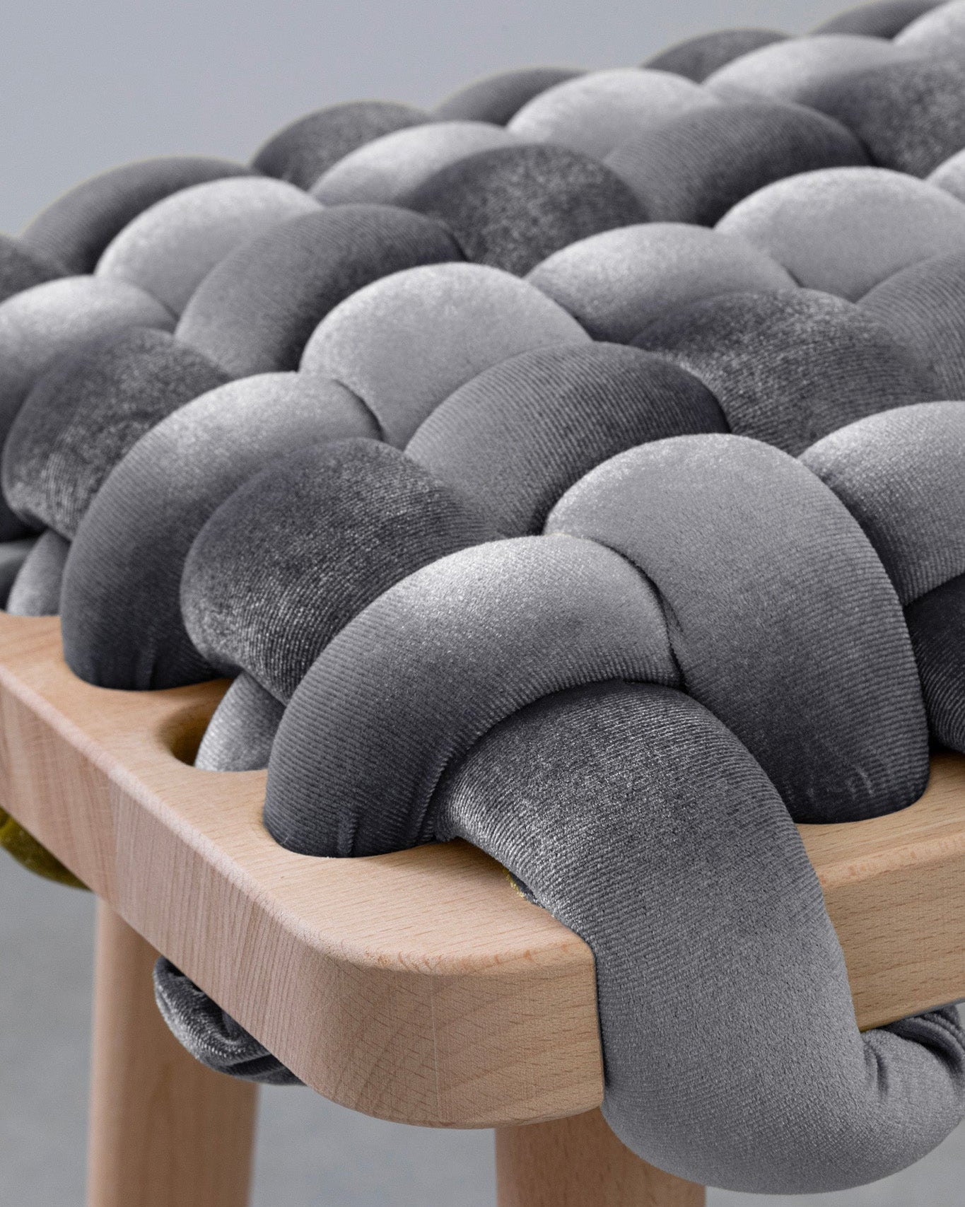 Velvet Woven Bench - Grey