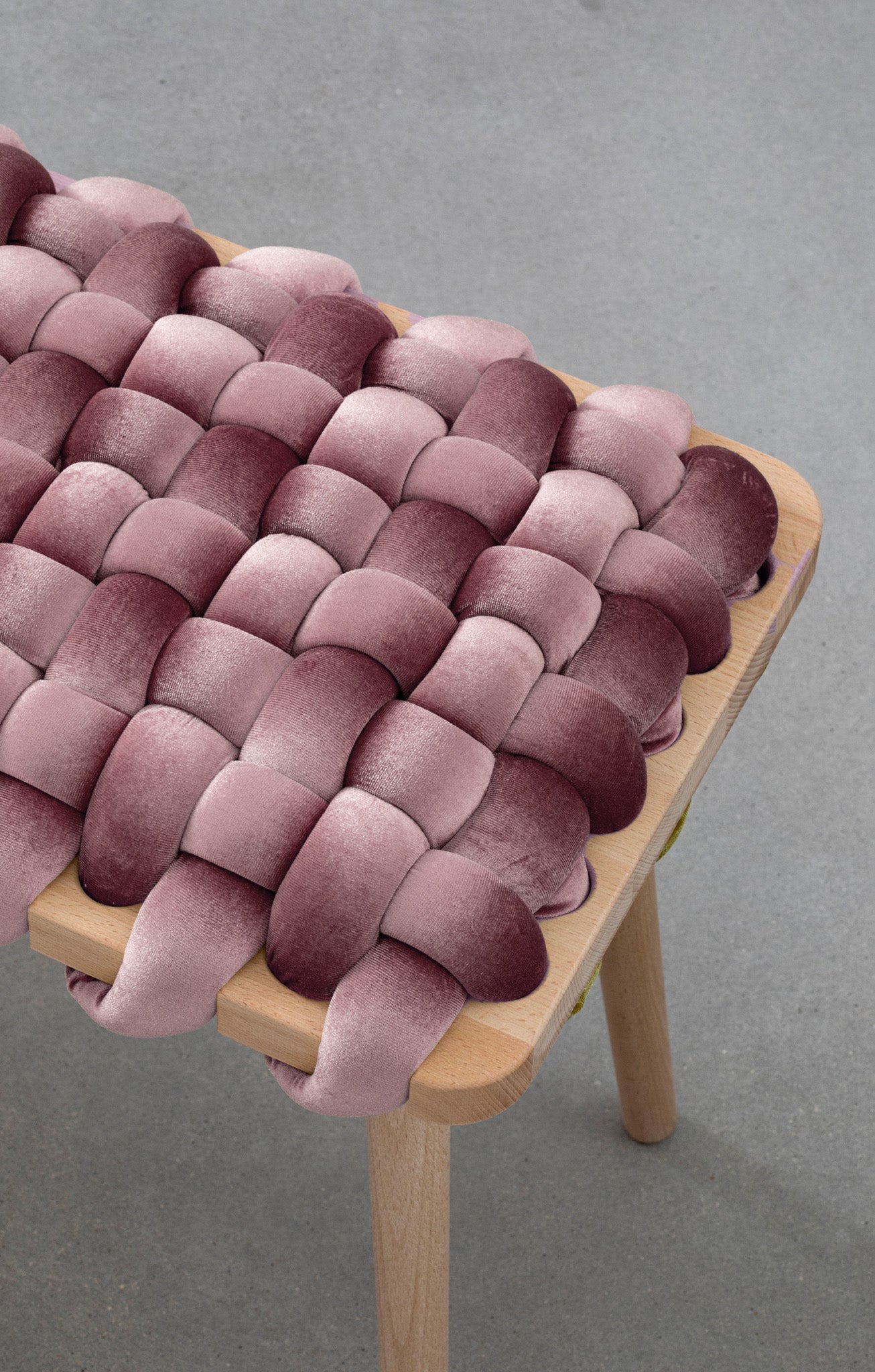 Velvet Woven Bench - Pink