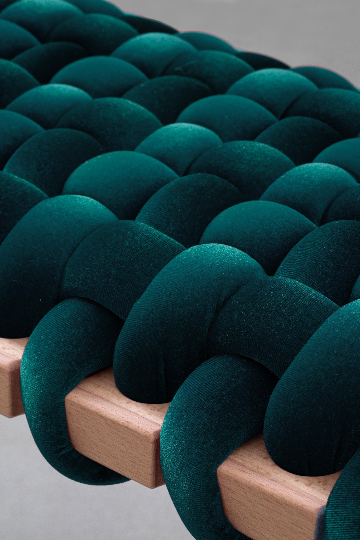 Velvet Woven Bench - Blue