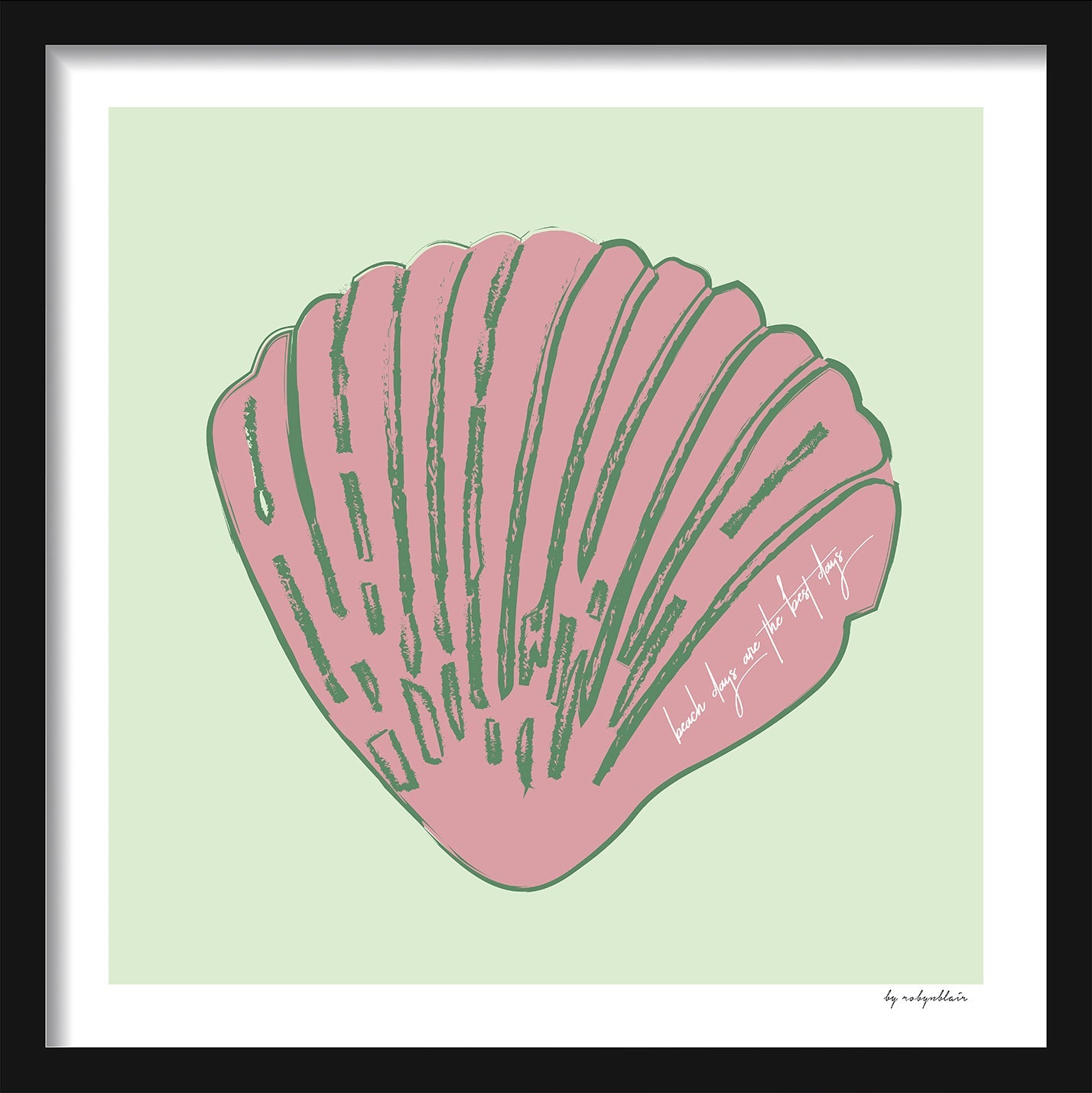 Sally Seashells Fine Art Print - Green