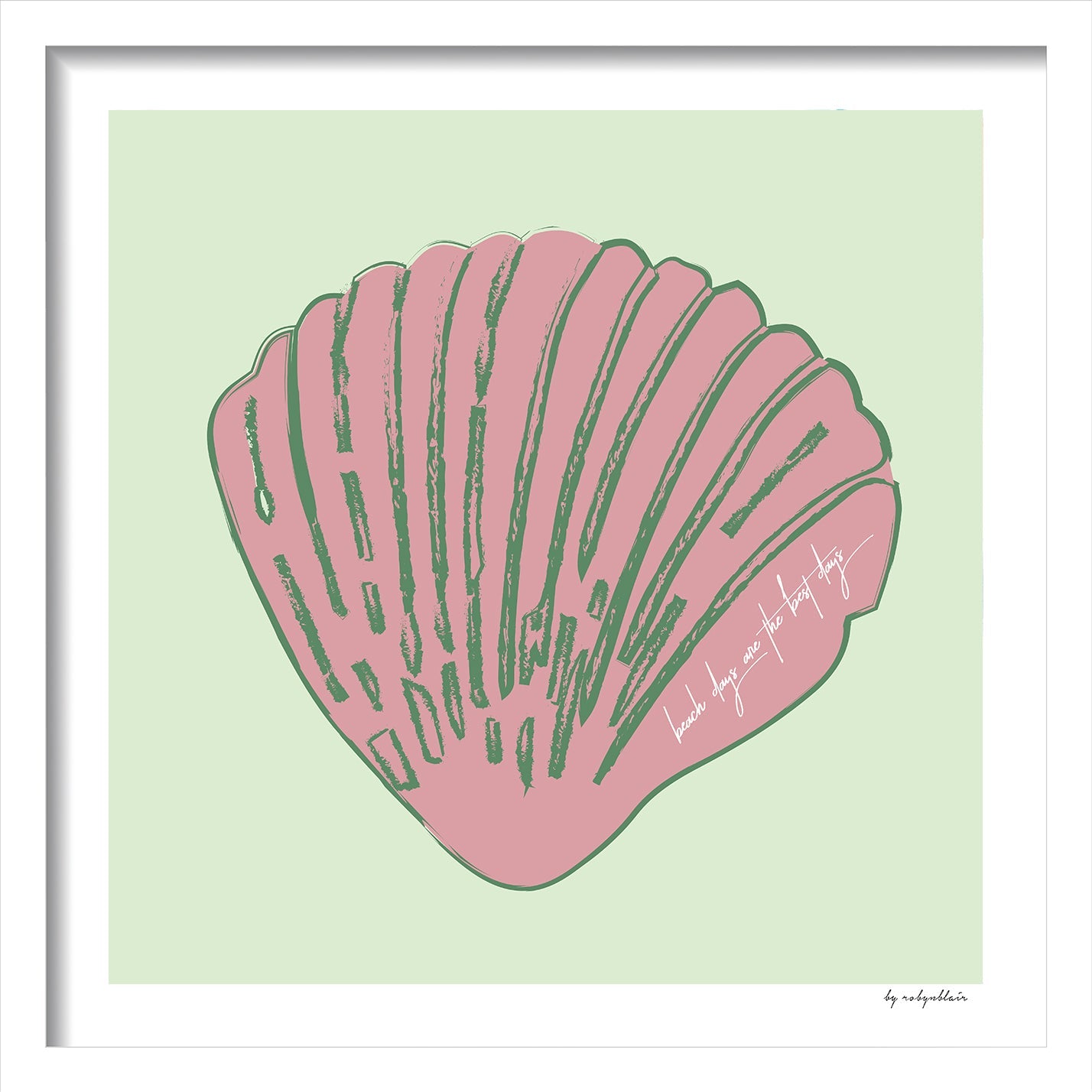Sally Seashells Fine Art Print - Green