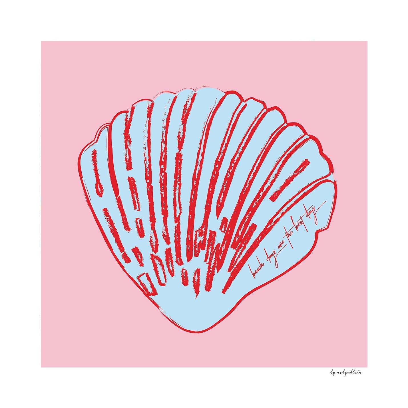 Sally Seashells Fine Art Print - Pink