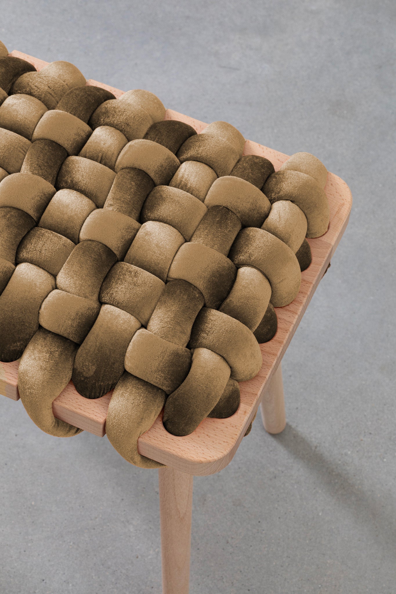 Velvet Woven Bench - Brown